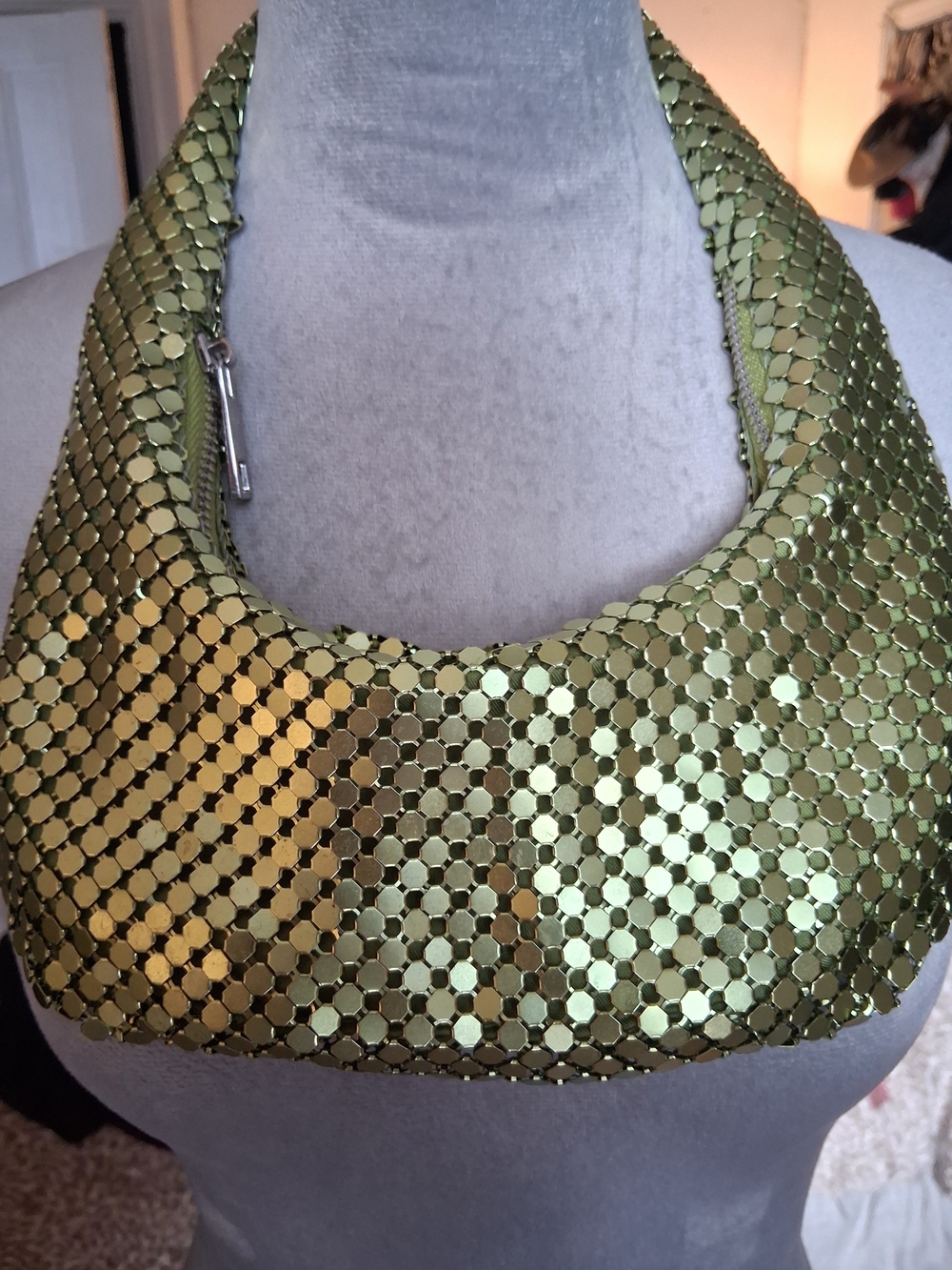 Green Sequin Mesh Bag